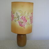 Sandstone lamp with silk shade