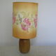 Sandstone lamp with silk shade