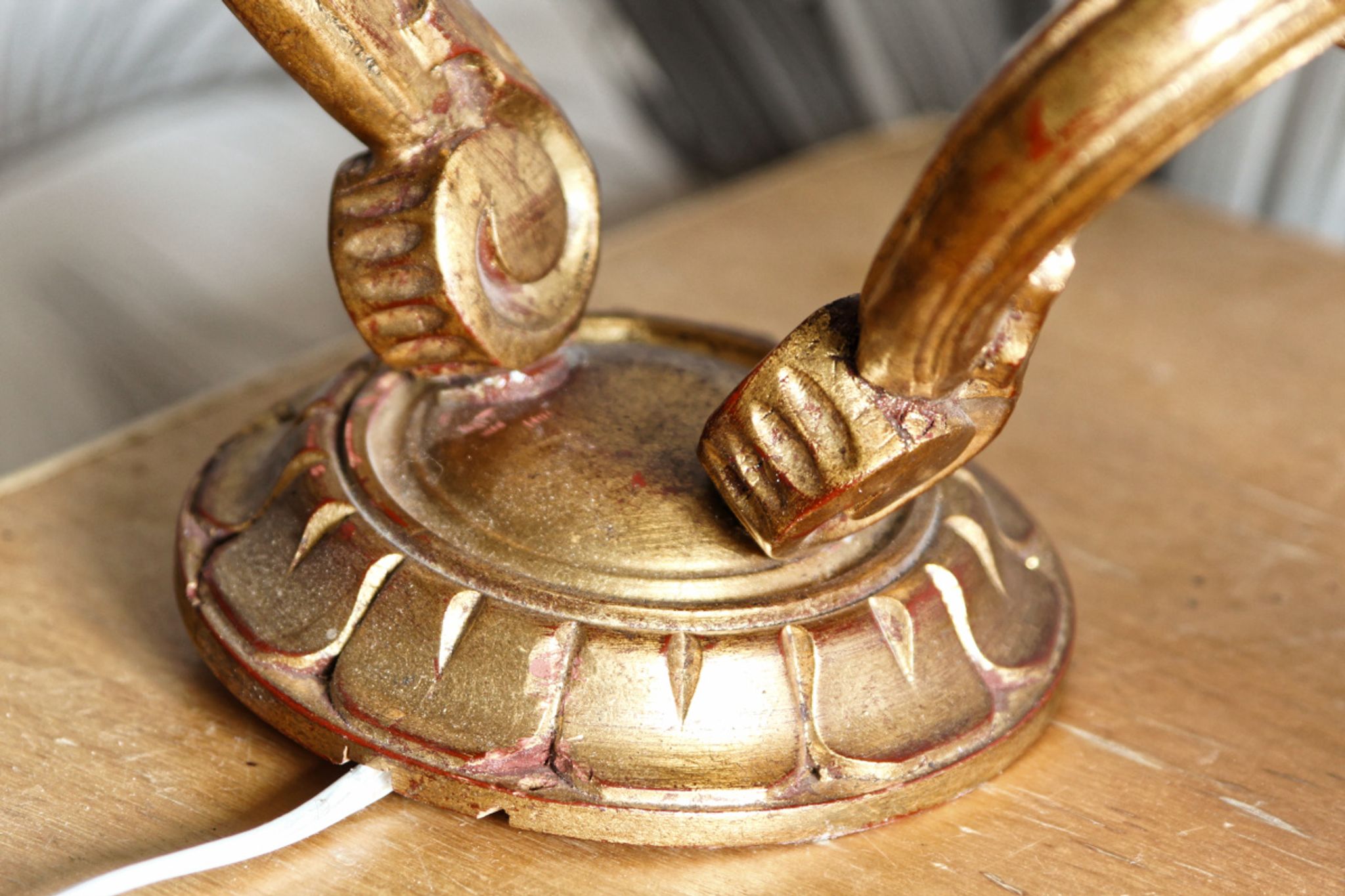 Pair of gilded wood sconces