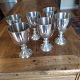 6 pewter cups