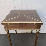 Table for games "Handkerchief" Napoleon III mahogany and brass fillet XIX century