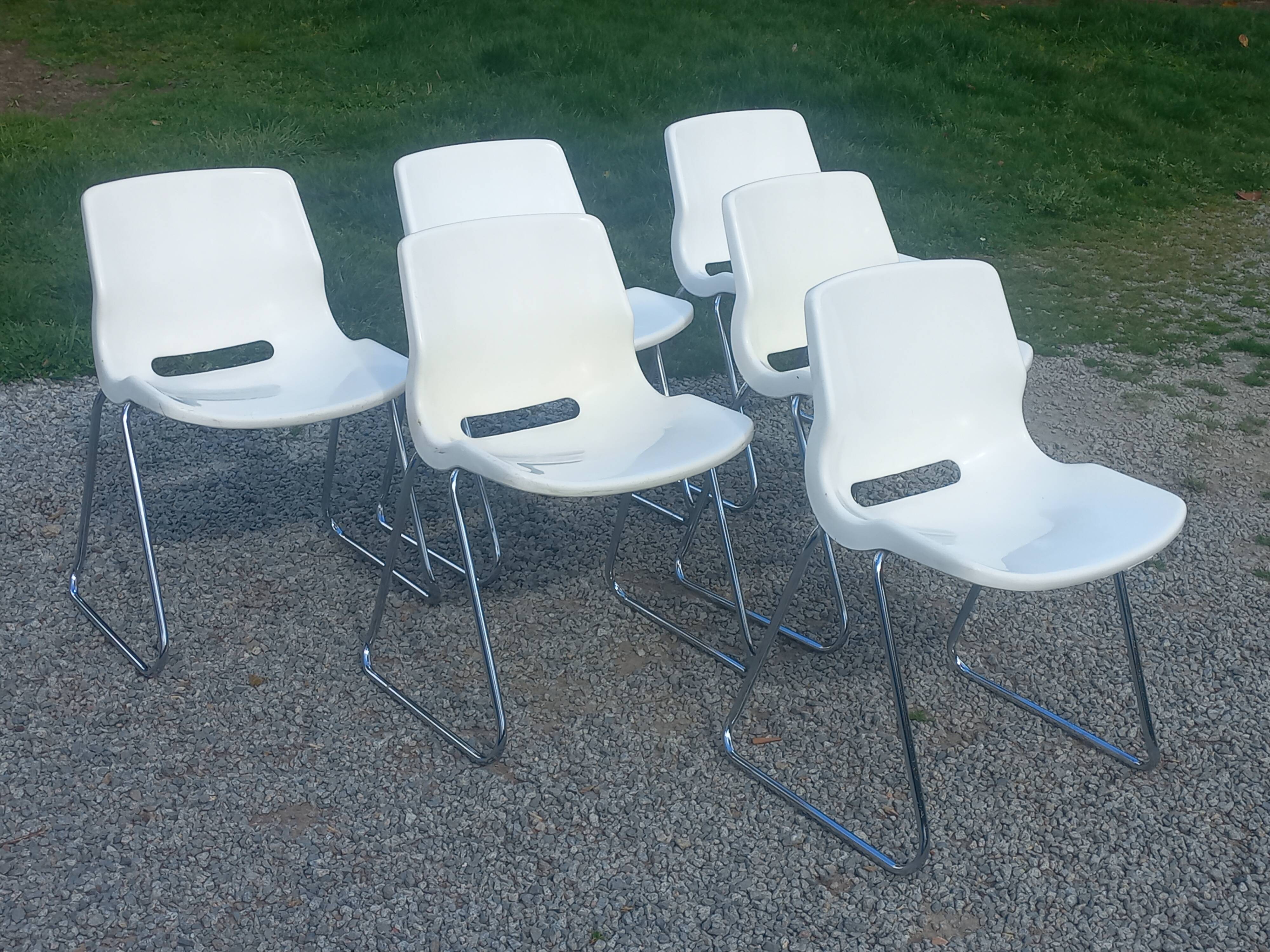 Set of 6 chairs designed by Svante Schöblom Overman, 1970s Sweden