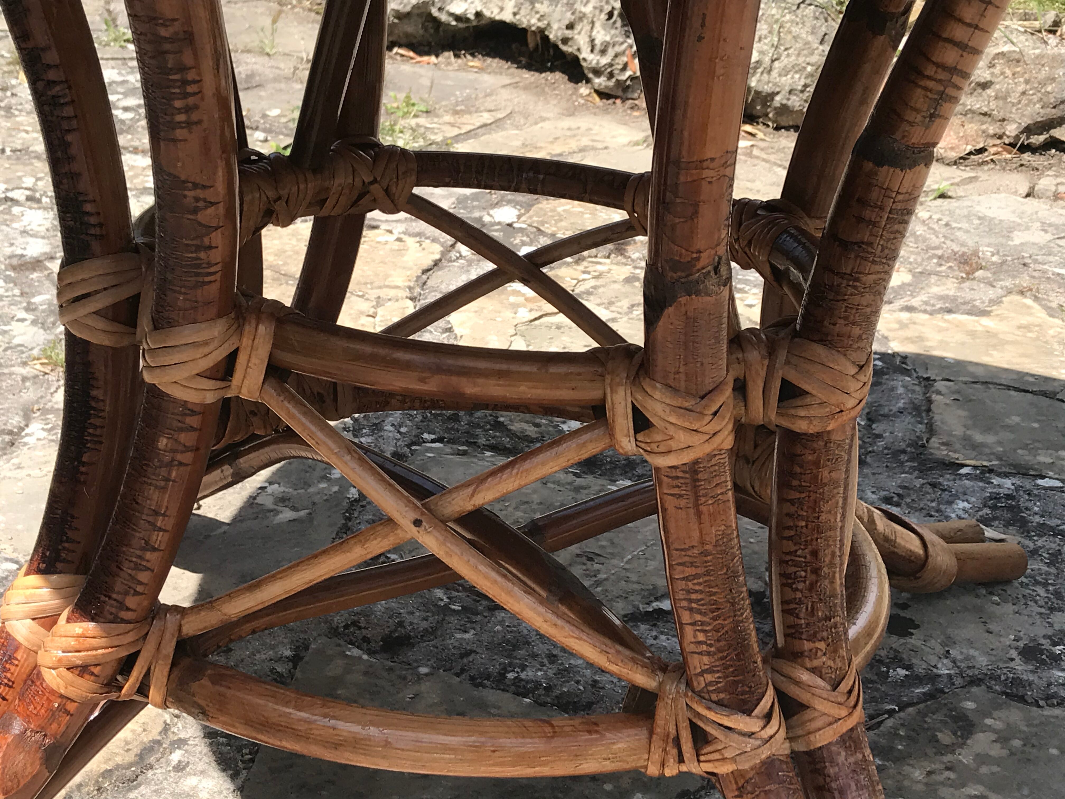 Extension rattan table circa 1960