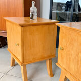 Vintage bedside table with tapered legs
