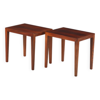 Pair of Scandinavian tables 1960 in rosewood Severin Hansen