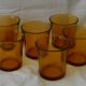 Lot de 6 verres en verre ambré duralex.