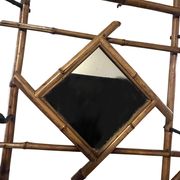 Art Deco, coat rack with bamboo mirror, diamond shape, around 1930.