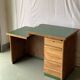 Vintage green Formica desk renovated in raw wood