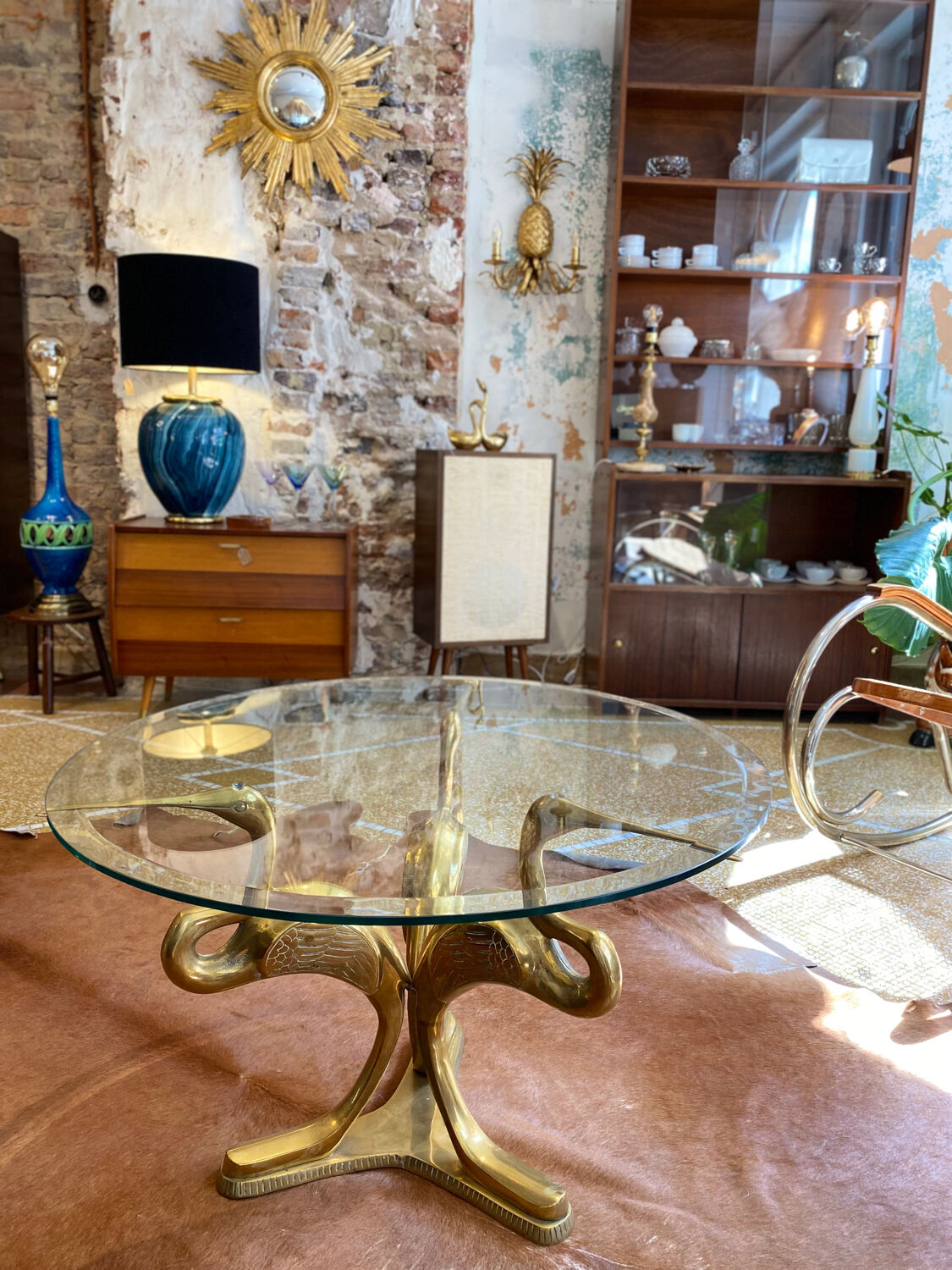 Hollywood Regency Heron Coffee Table