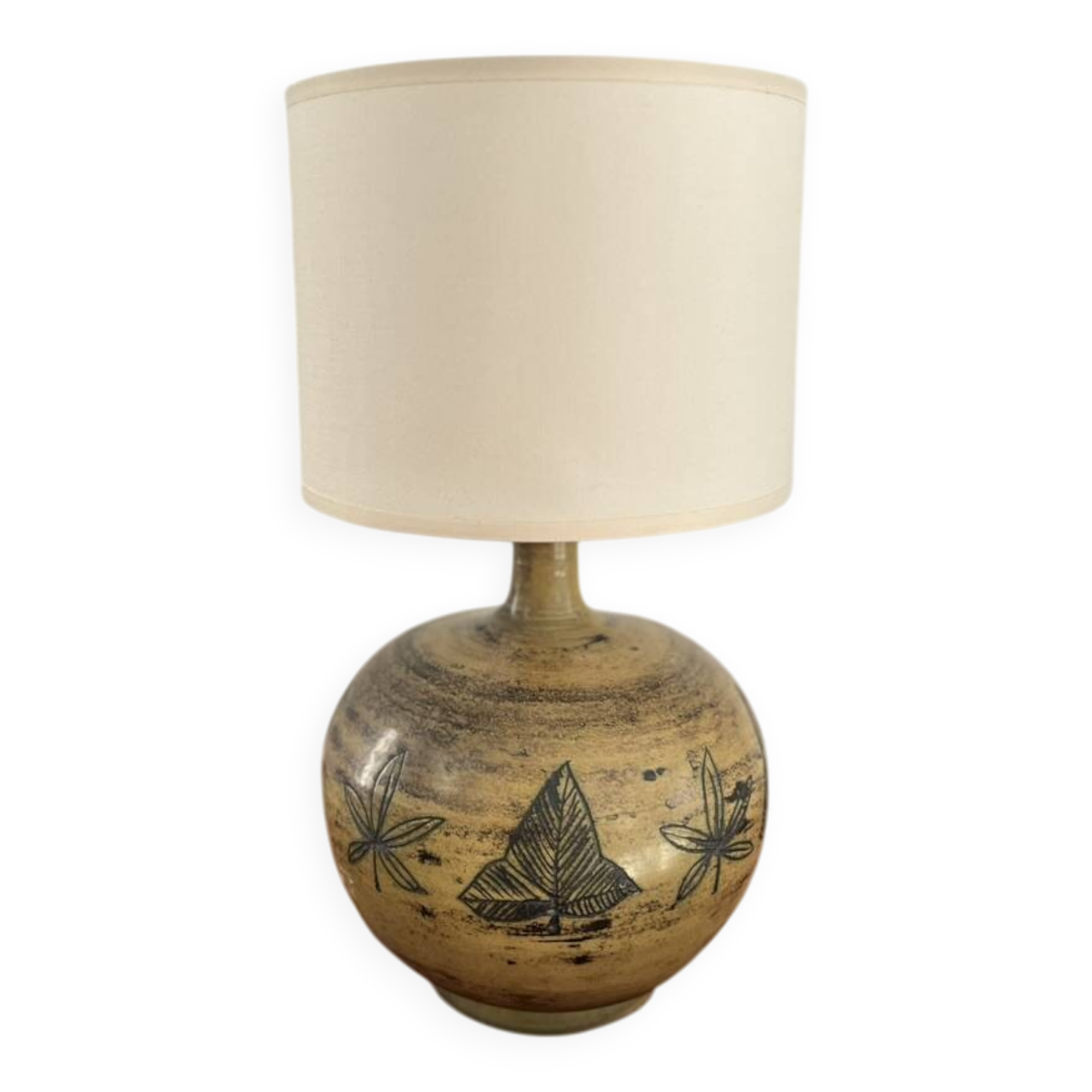 Lampe beige en céramique de Jacques Blin