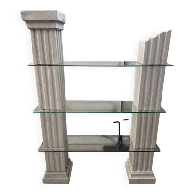 Vitrine colonnes imitation marbre