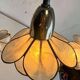 Set of 2 vintage lotus table lamps / capiz shell lamps