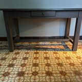 Black solid wood workshop table