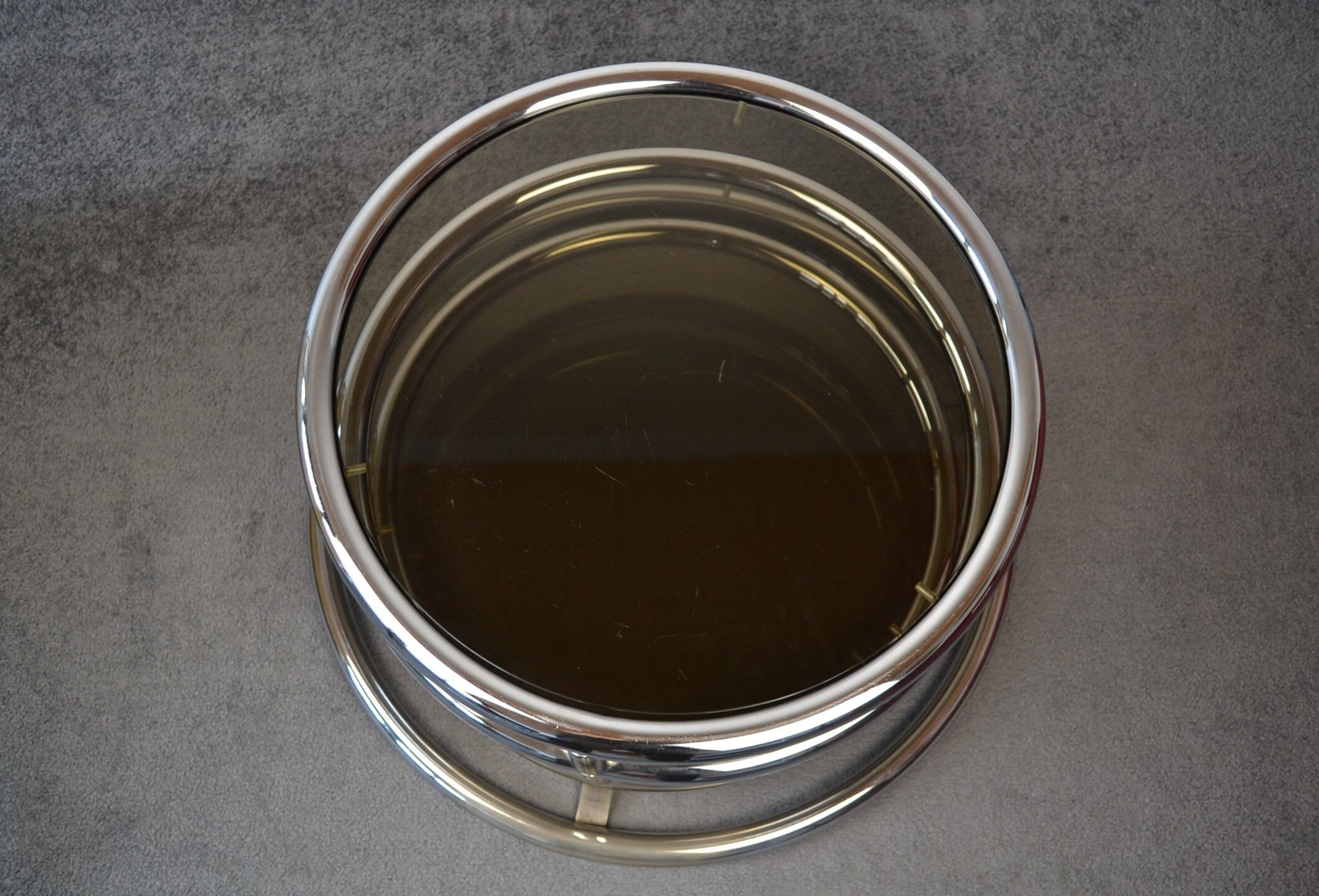 Vintage coffee table with 70s swivel trays