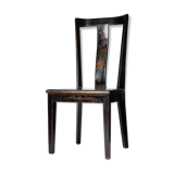 Black lacquered chair decorated with traditional chinese motifs - sign a. monard 1907