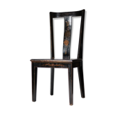 Black lacquered chair decorated with traditional chinese motifs - sign a. monard 1907