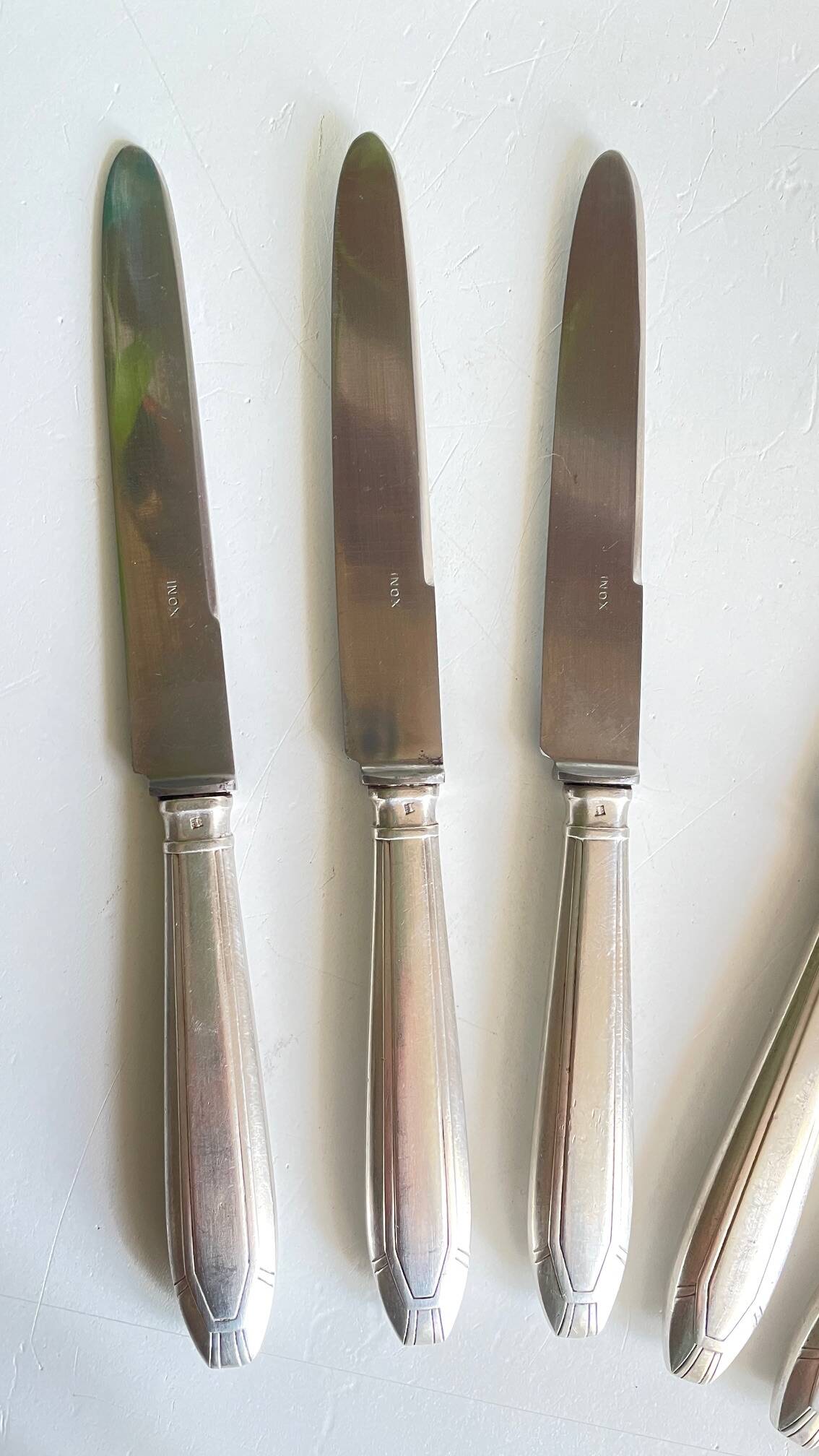 6 Art Deco Dessert Knives
