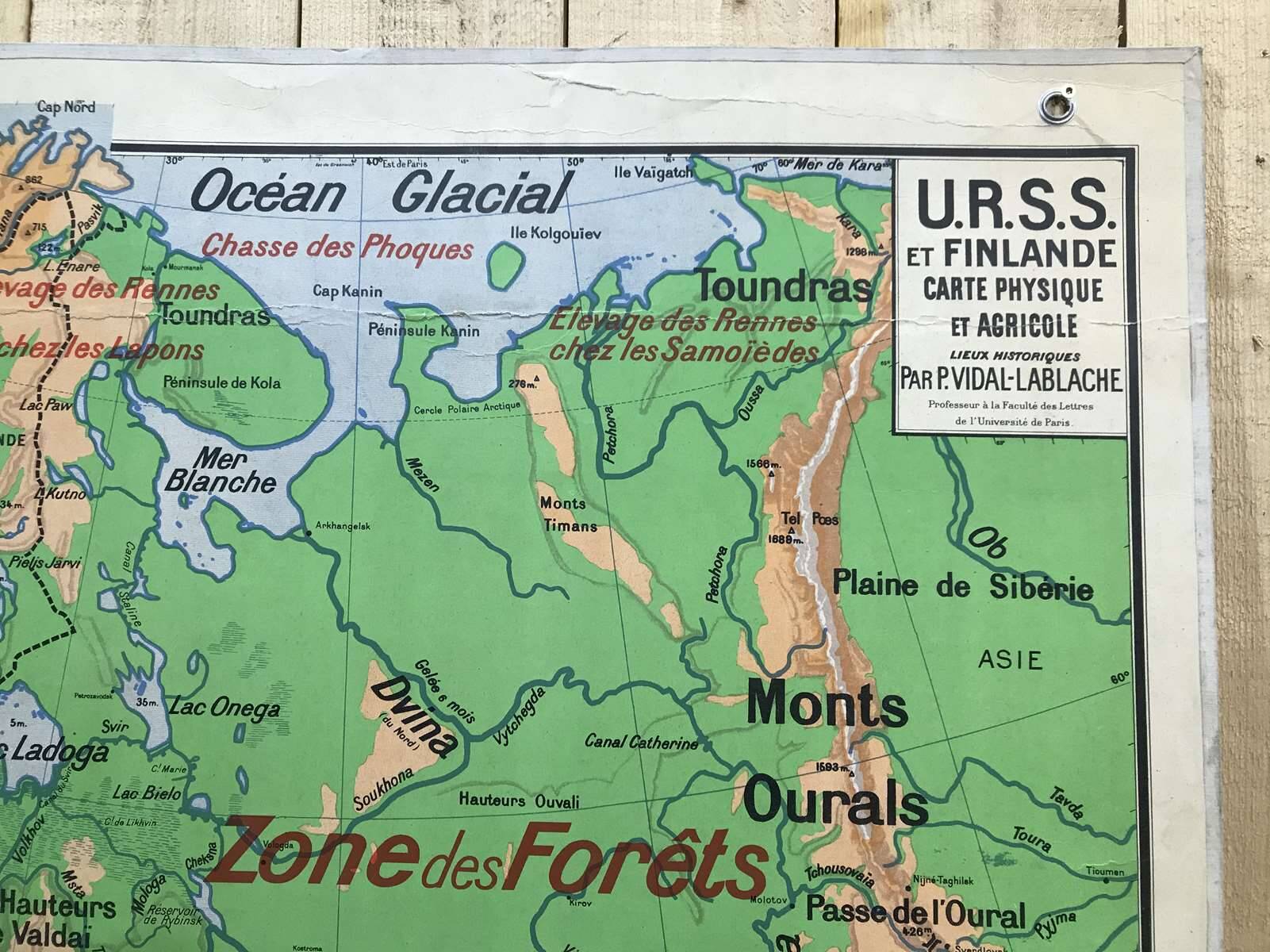 USSR and Finland, Map N°34 and 34bis by Vidal-Lablache, Librairie Armand Colin