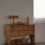 Danish apothecary cabinet in antique pine from the 19th century / Console, 1850–1880s