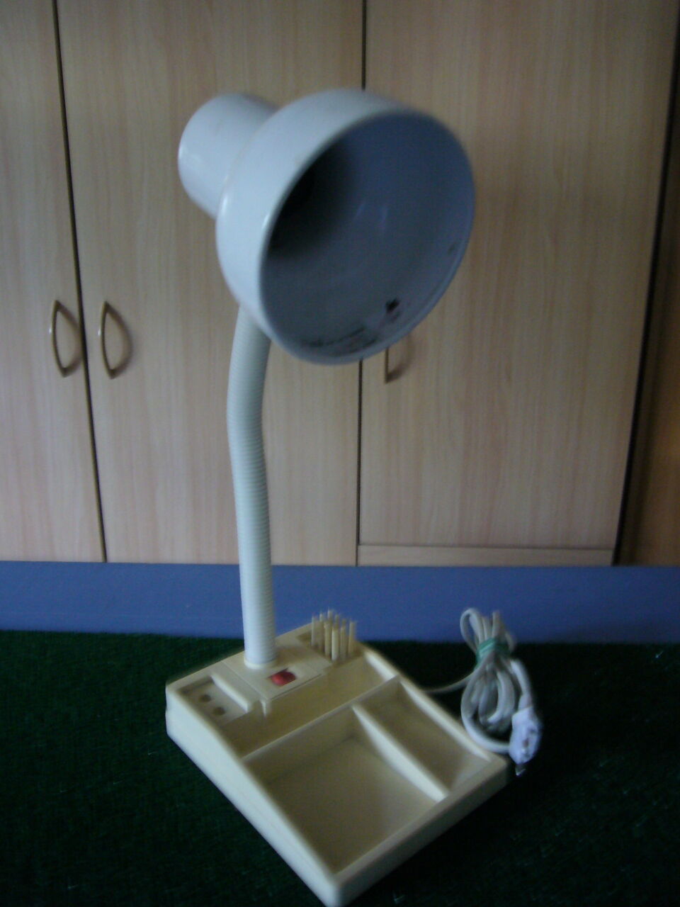 With organizer desk lamp