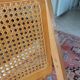 Vintage woven cane folding chair from the 80s