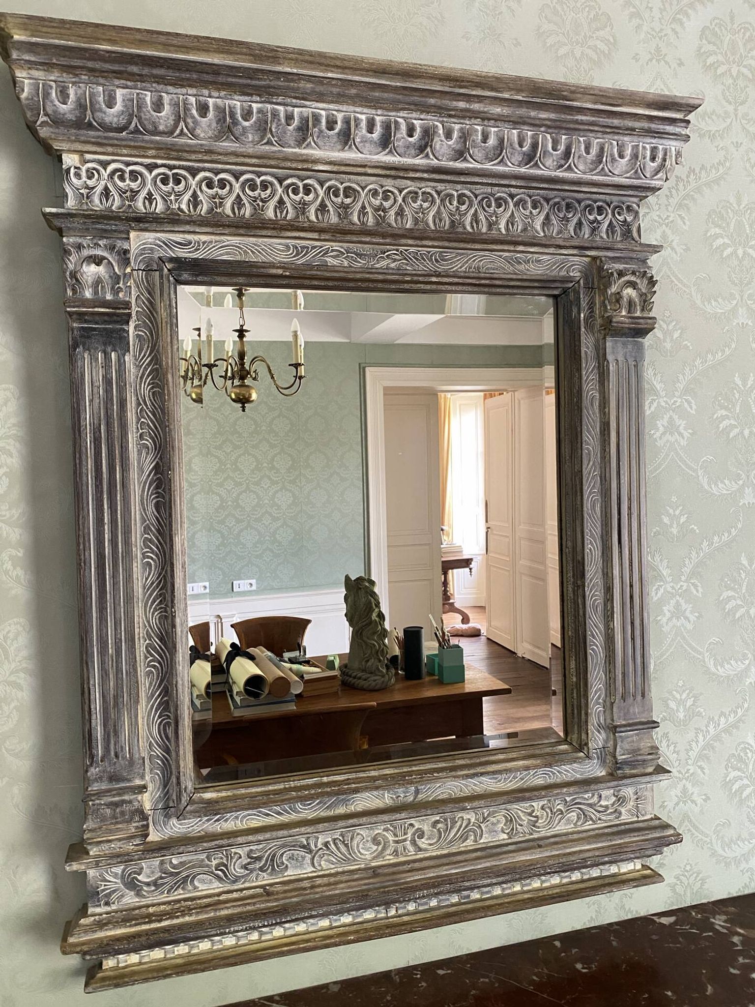 Hand Carved Teak Mirror