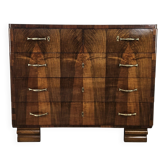 1940s Art Deco walnut chest of drawers – 5 drawers