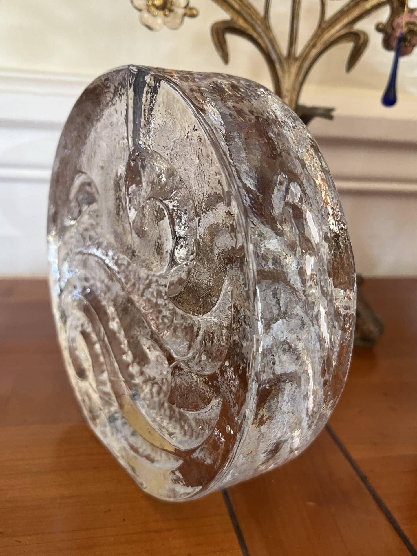Vintage German glass block soliflore