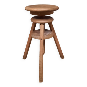 Wooden stool with screws
