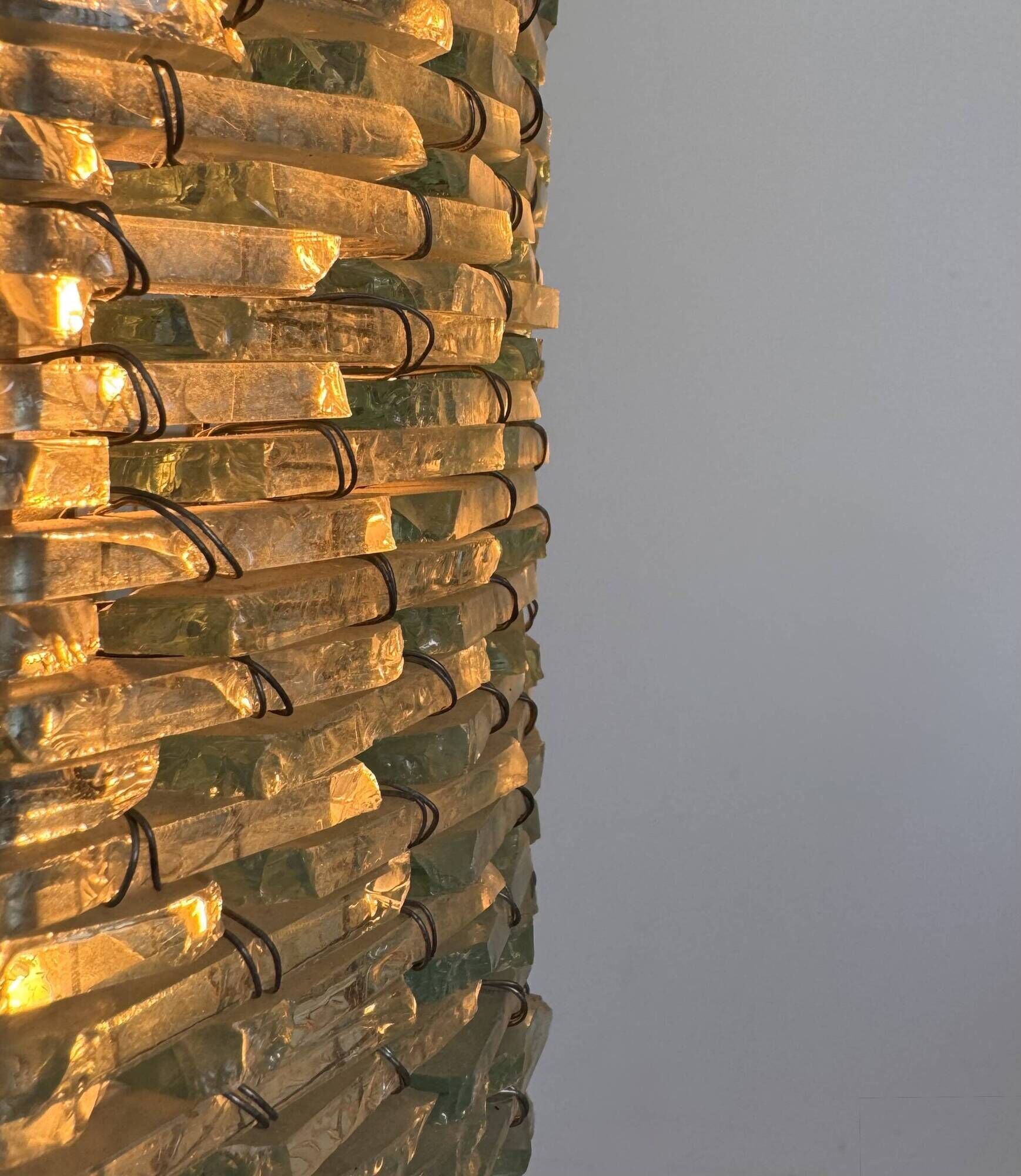 Vintage XL glass and metal wall light, France 1960