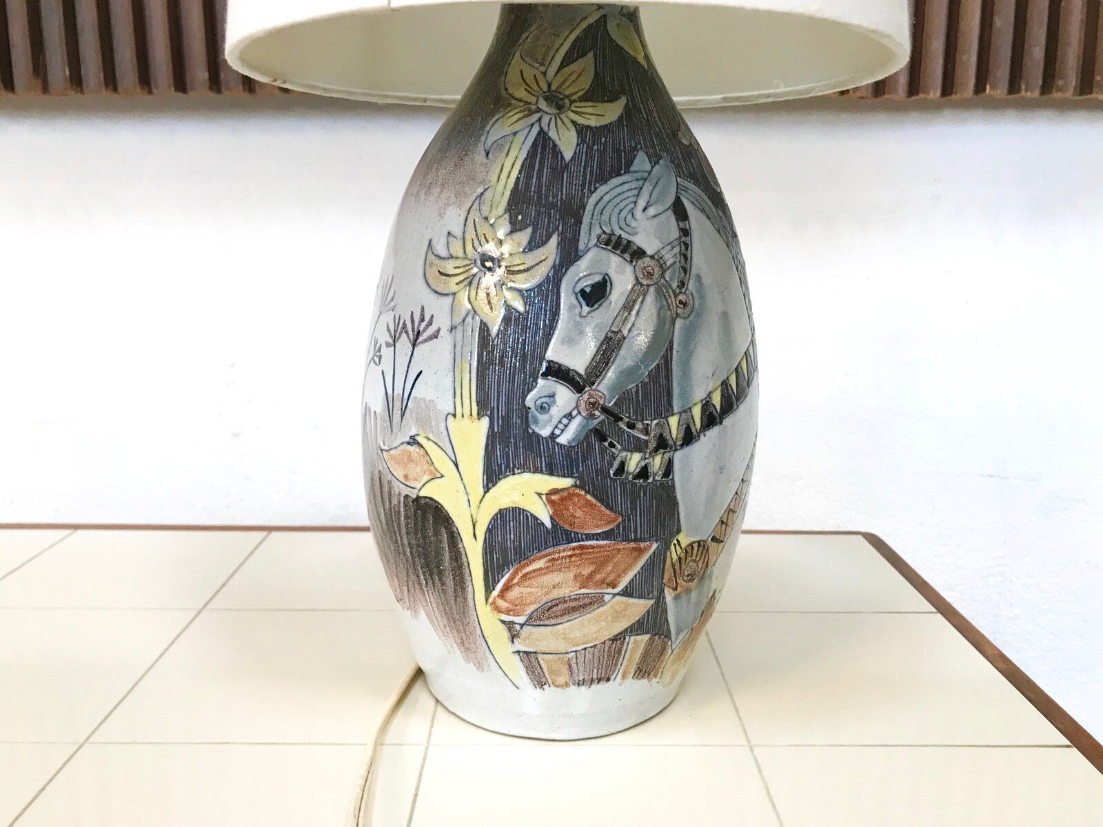 Swedish glazed ceramic table lamp by Marian Zawadzki for Tilgmans Keramik, 1957