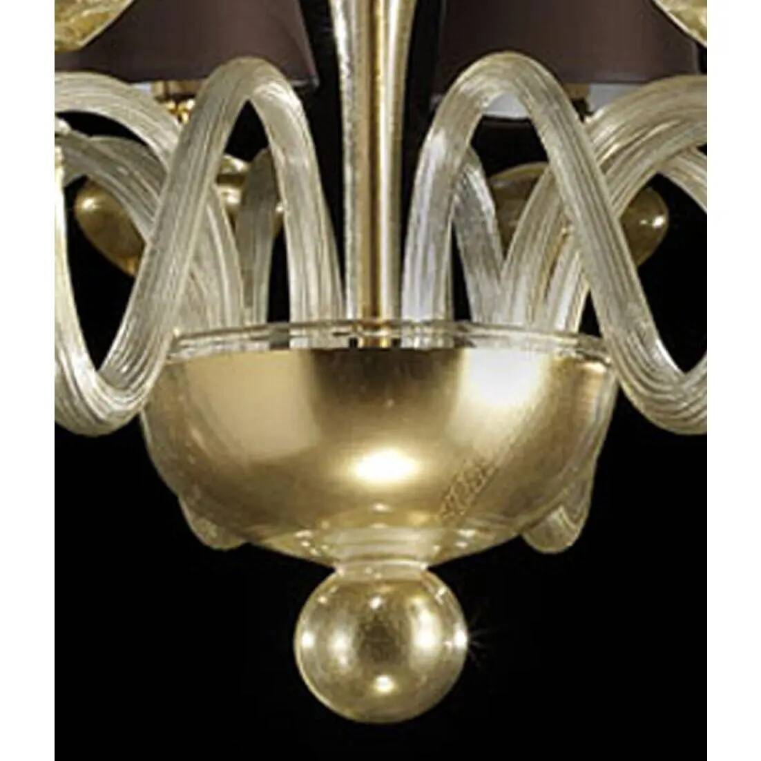 Modern Gold Murano Glass Chandelier in Contemporary Style