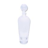 Signed carafe in transparent glass with cap
