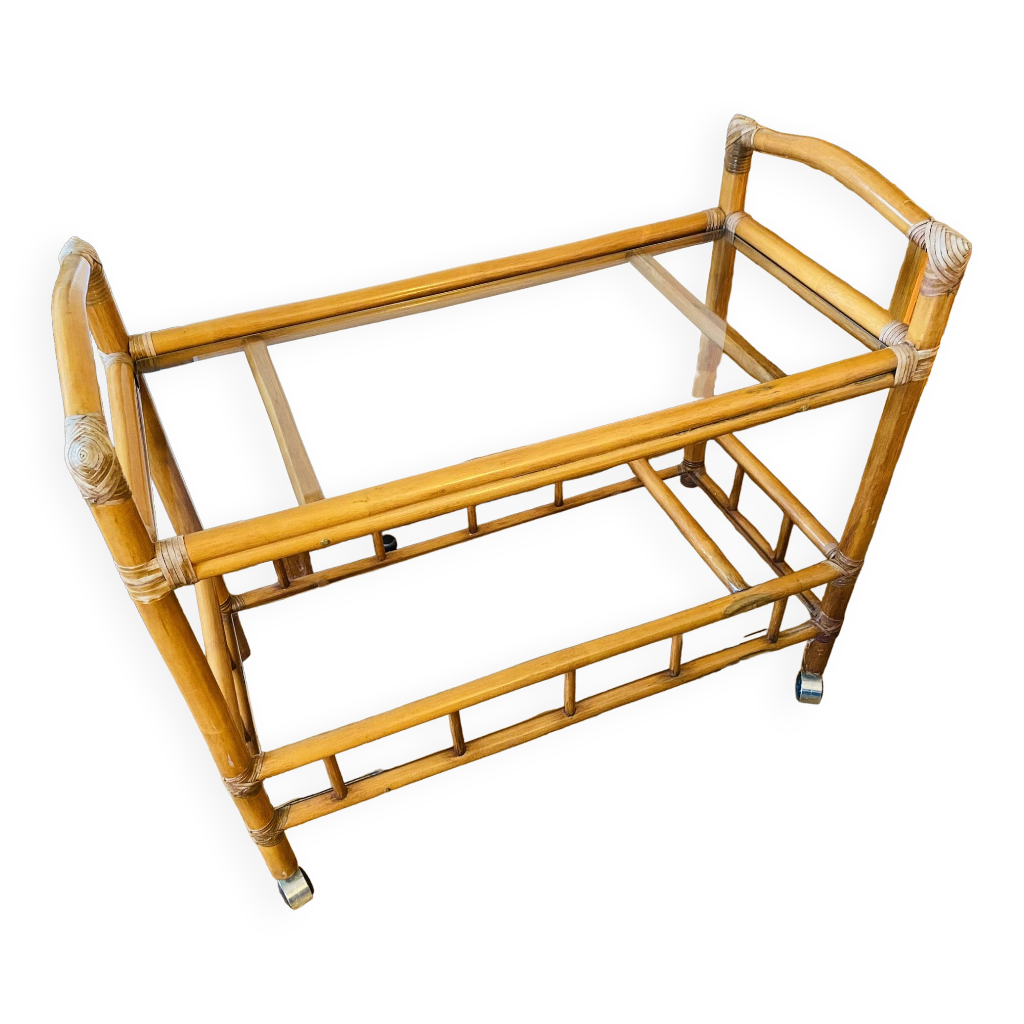 Bamboo trolley on wheels