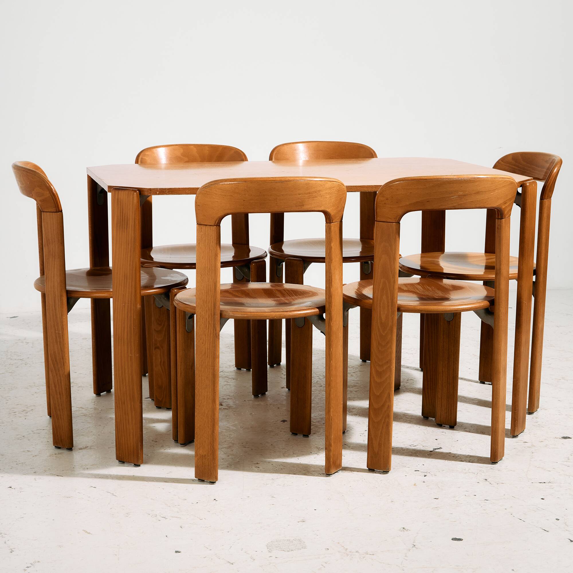 Ensemble en hêtre par Bruno Rey pour Kusch & Co., lot de 7 pièces