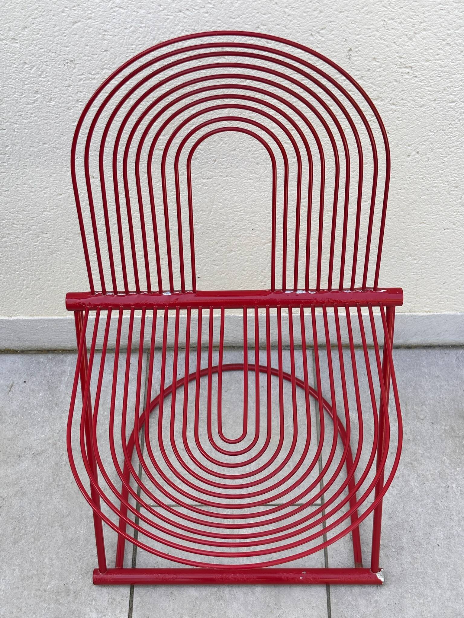 Swing Chair Jutta and Herbert Ohl Rosenthal Lübke 1982 Lacquered Red Steel