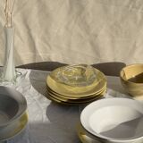 Set of 6 modern yellow dessert plates D19