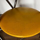 Chaise yamakado, chrome et skaï jaune