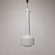Stilnovo Pendant in Milk Glass and Brass, Italy 1960's