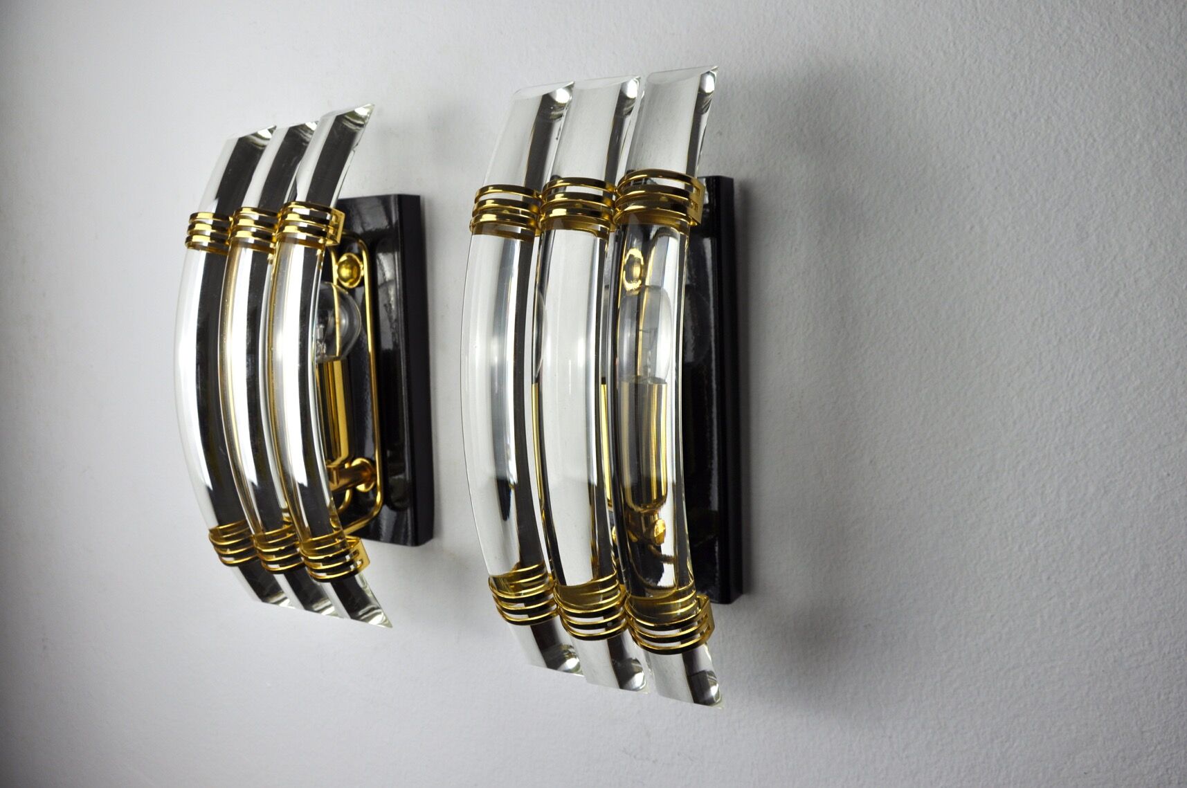 Paire d’appliques Triedi Murano, Italie, 1970