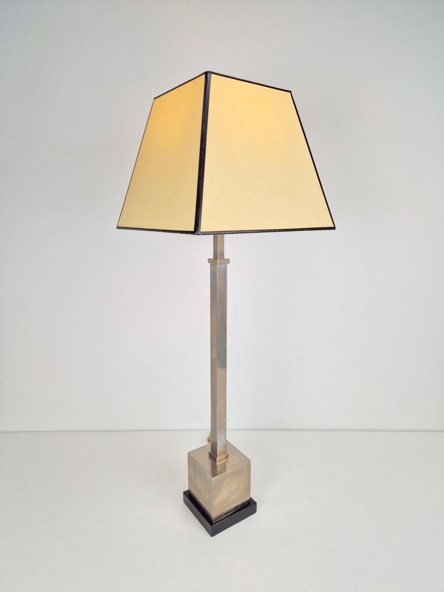 Lampe de table en argent vintage Empire, années 1970
