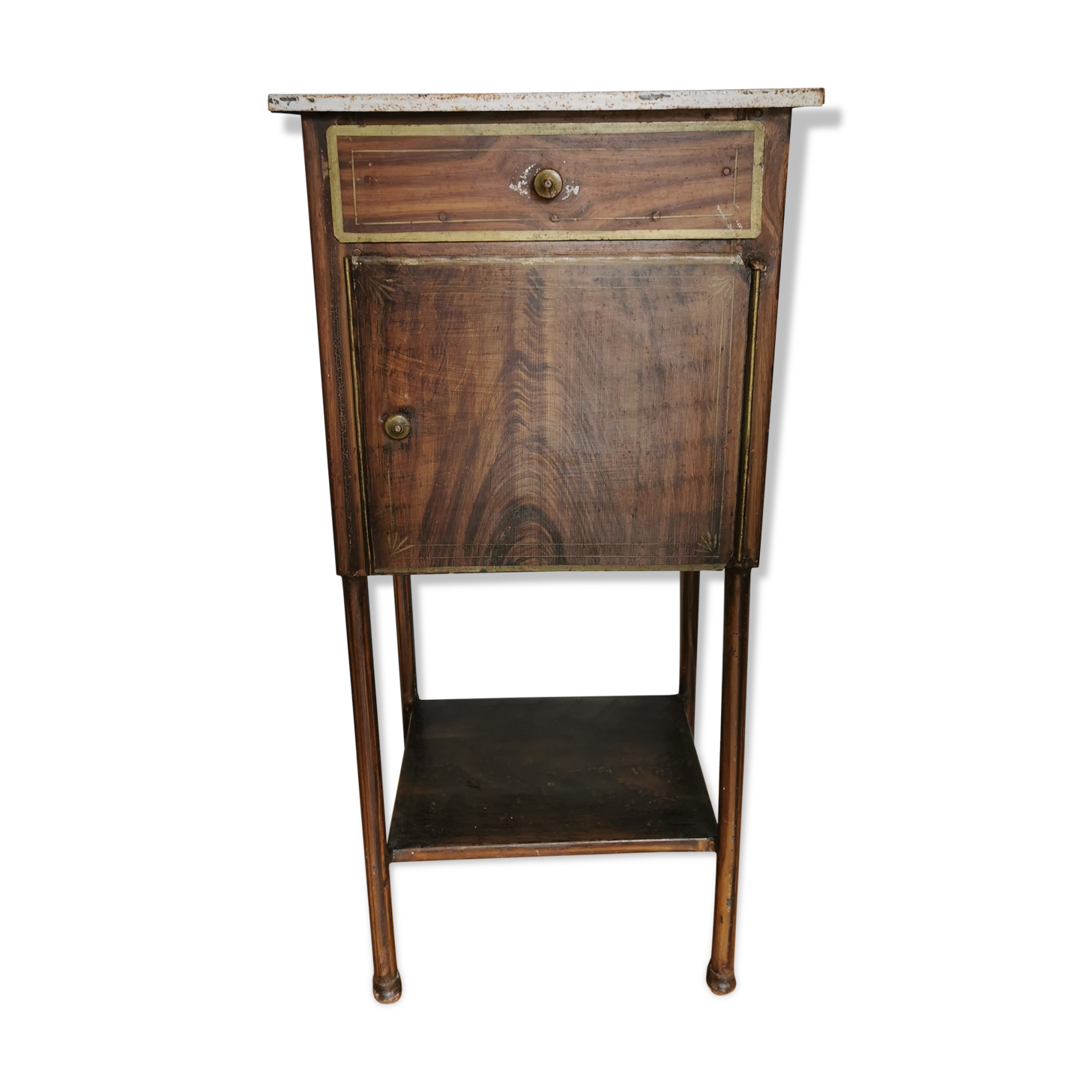 Chevet métal peint début XXème