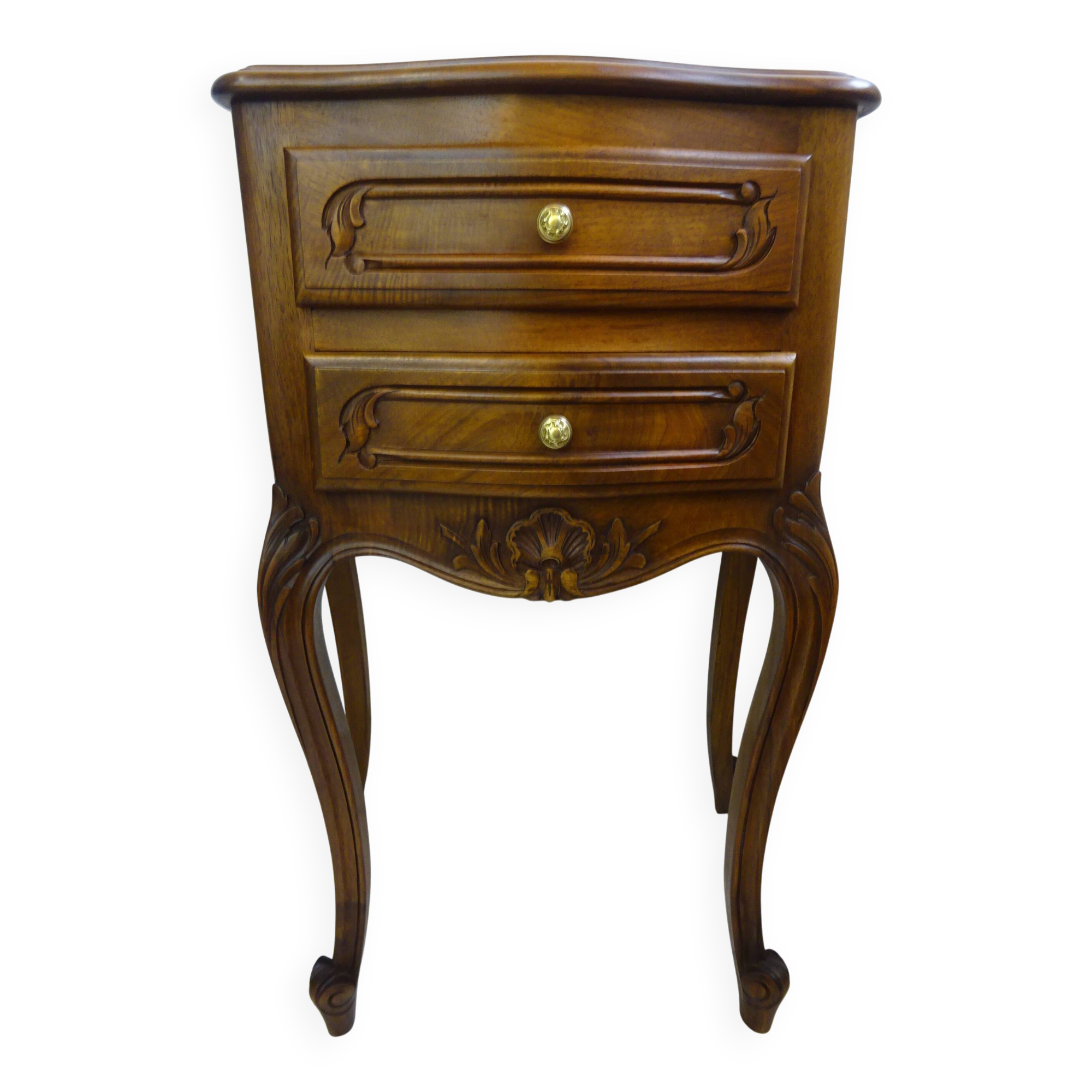 Small walnut bedside table in Louis XV style.