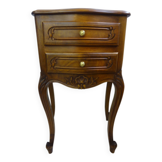 Small walnut bedside table in Louis XV style.