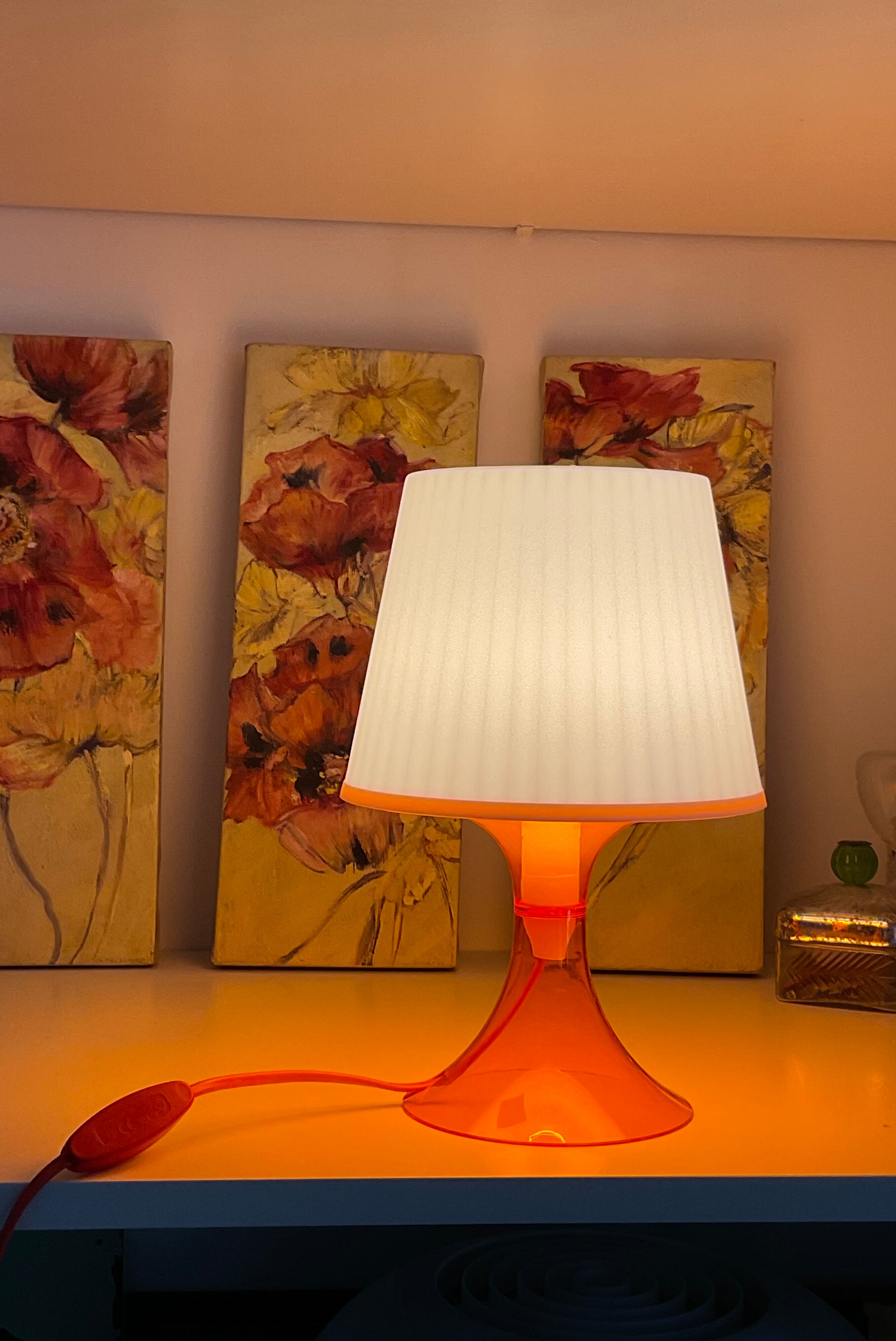 Orange plexi lamp ikea 90s Carl Ojerstam