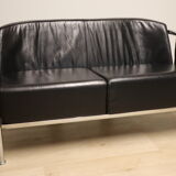 Vintage sofa in synthetic leather and chrome metal, 1970s