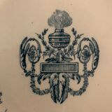 10 plates in old blue earthenware Terre de Fer Léon Graves model Louis XVI 20th century