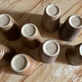 8 vintage stoneware glasses