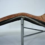 Chaise longue vintage en cuir cognac par Tord Bjorklund Suède, 1970