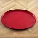 Large antique lacquered metal tray